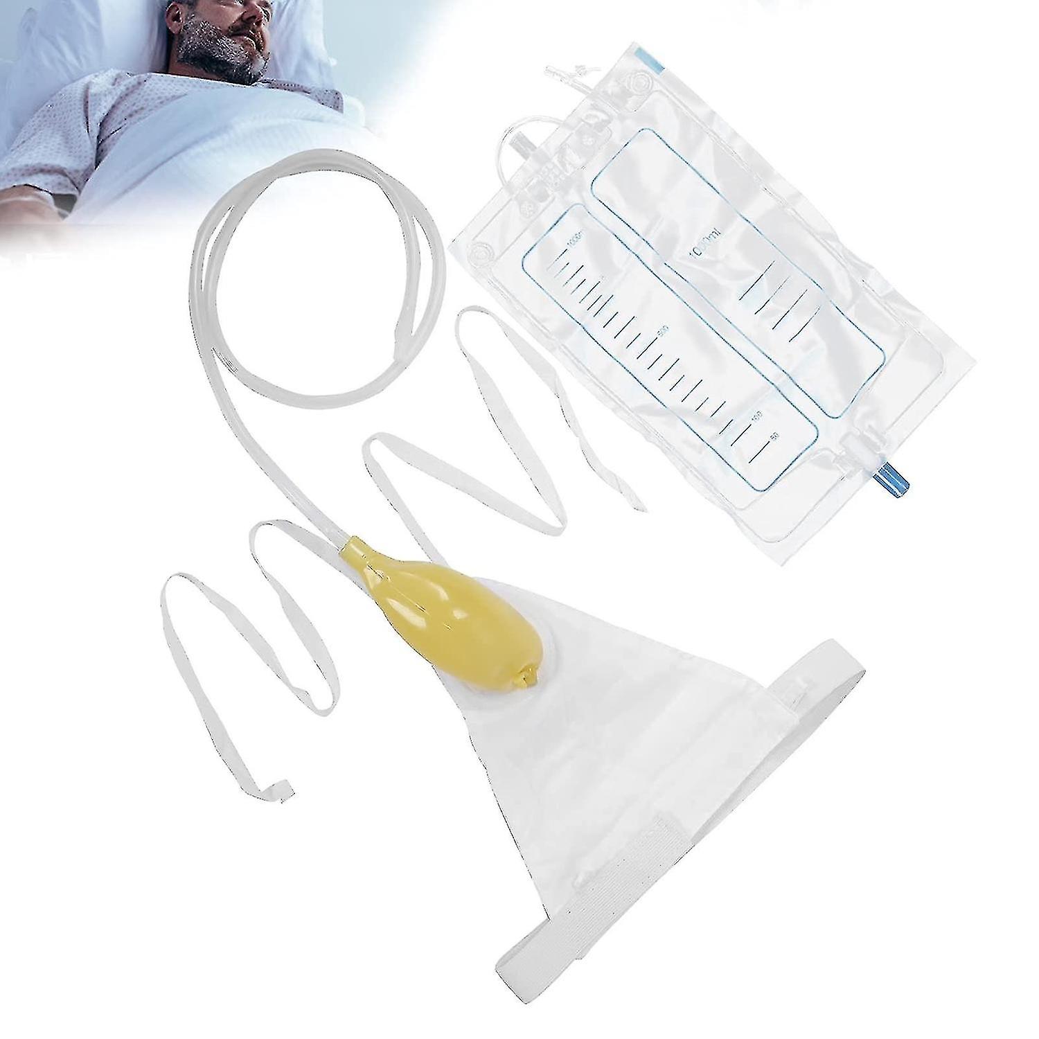 Male Urinal Pee Holder， Reusable Portable Urine Bag Collector 1000ml Men Urinal Male Urination Devic