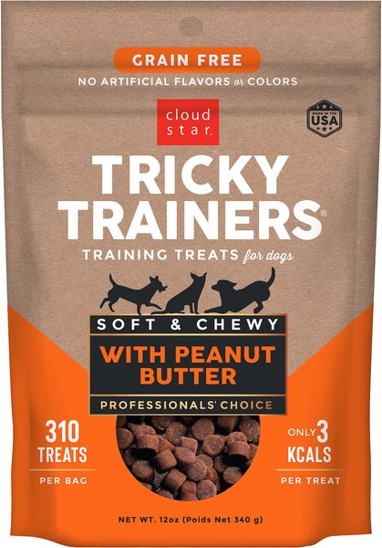 Cloud Star Tricky Trainers Chewy Peanut Butter Flavor Grain-Free Dog Treats