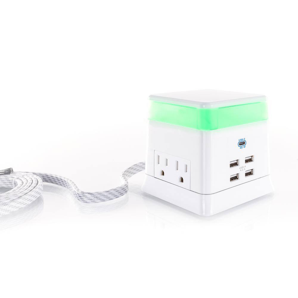 CyberPower 4-Outlet Charge and Glow USB and AC Power Station with Surge Protection and USB-C PS406UC