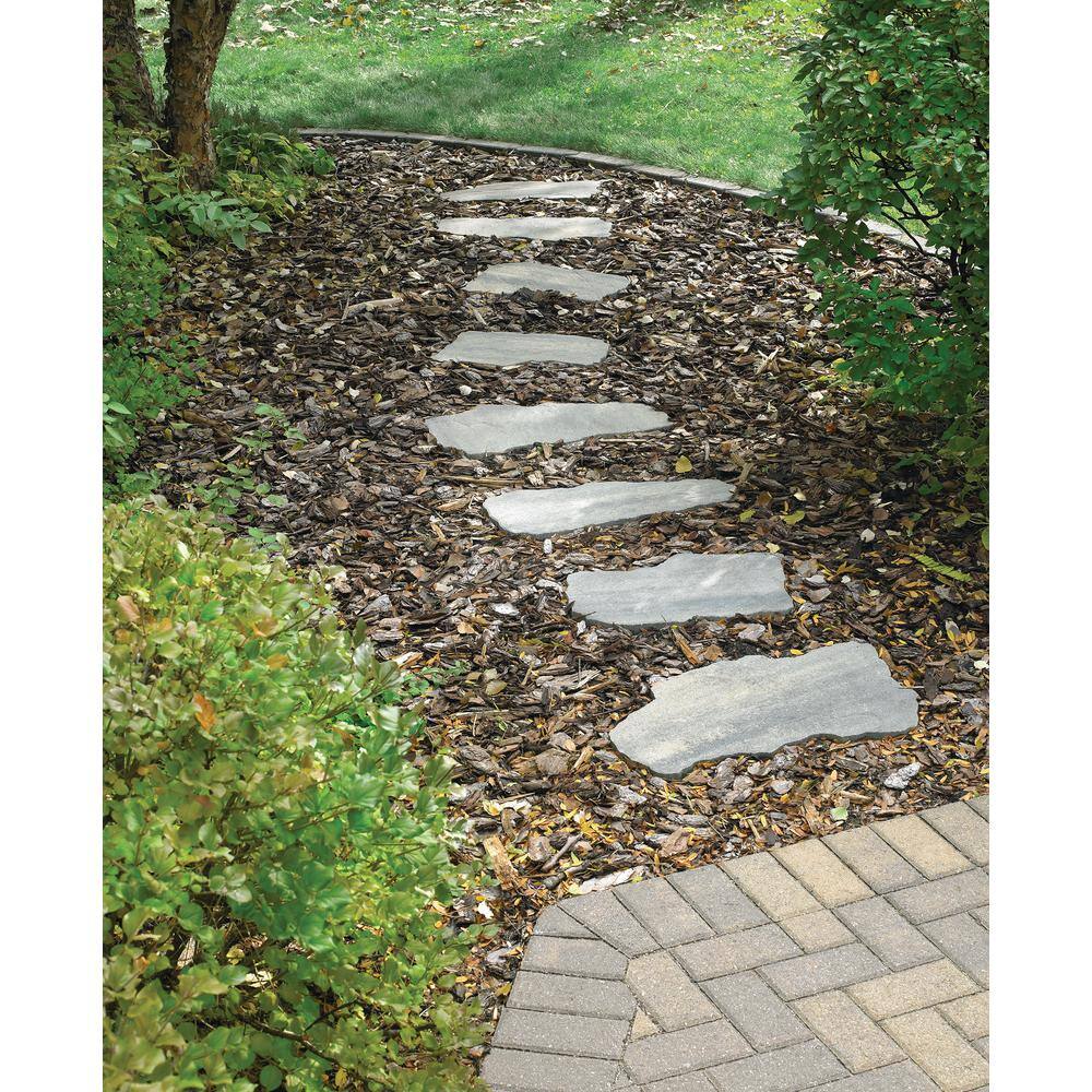 Natural Impressions 18 in. x 18 in. x 1.75 in. Foot Notes CharcoalTan Patio Step Stone (75-Piece Pallet) 12051060