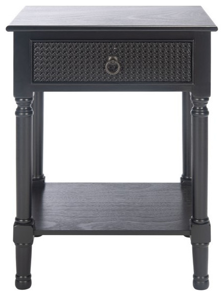 Davenport One Drawer Accent Table Black   Traditional   Side Tables And End Tables   by AED Luxury Home Decor  Houzz