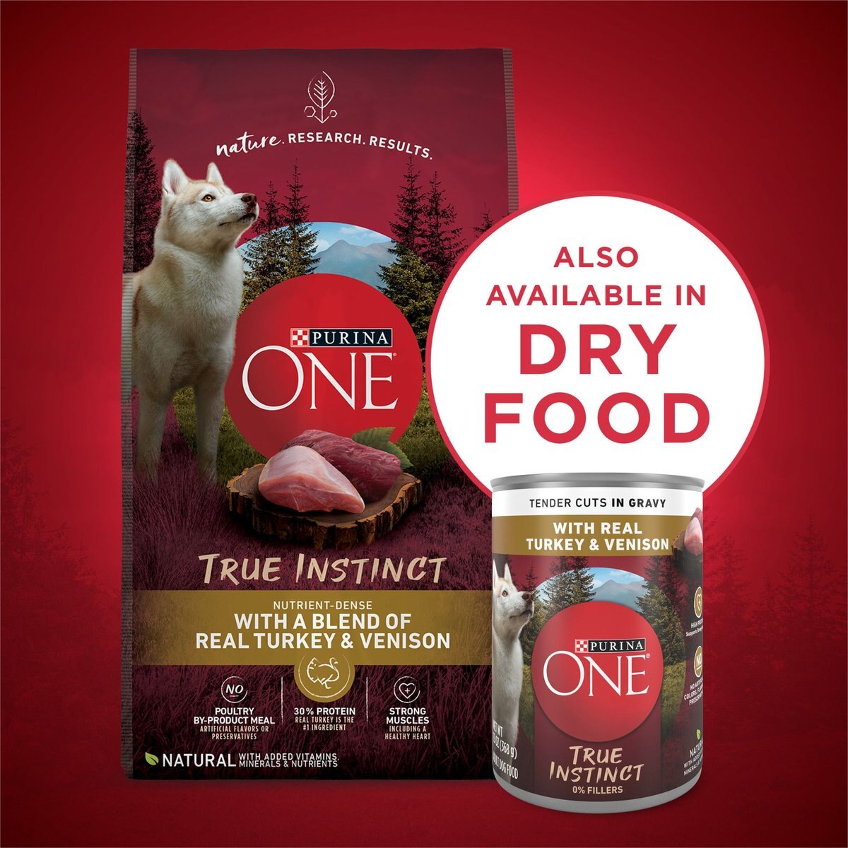 Purina ONE SmartBlend True Instinct Tender Cuts in Gravy with Real Turkey and Venison Canned Dog Food