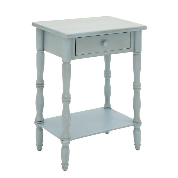 Blue MDF Farmhouse Accent Table 31 x 22 x 14