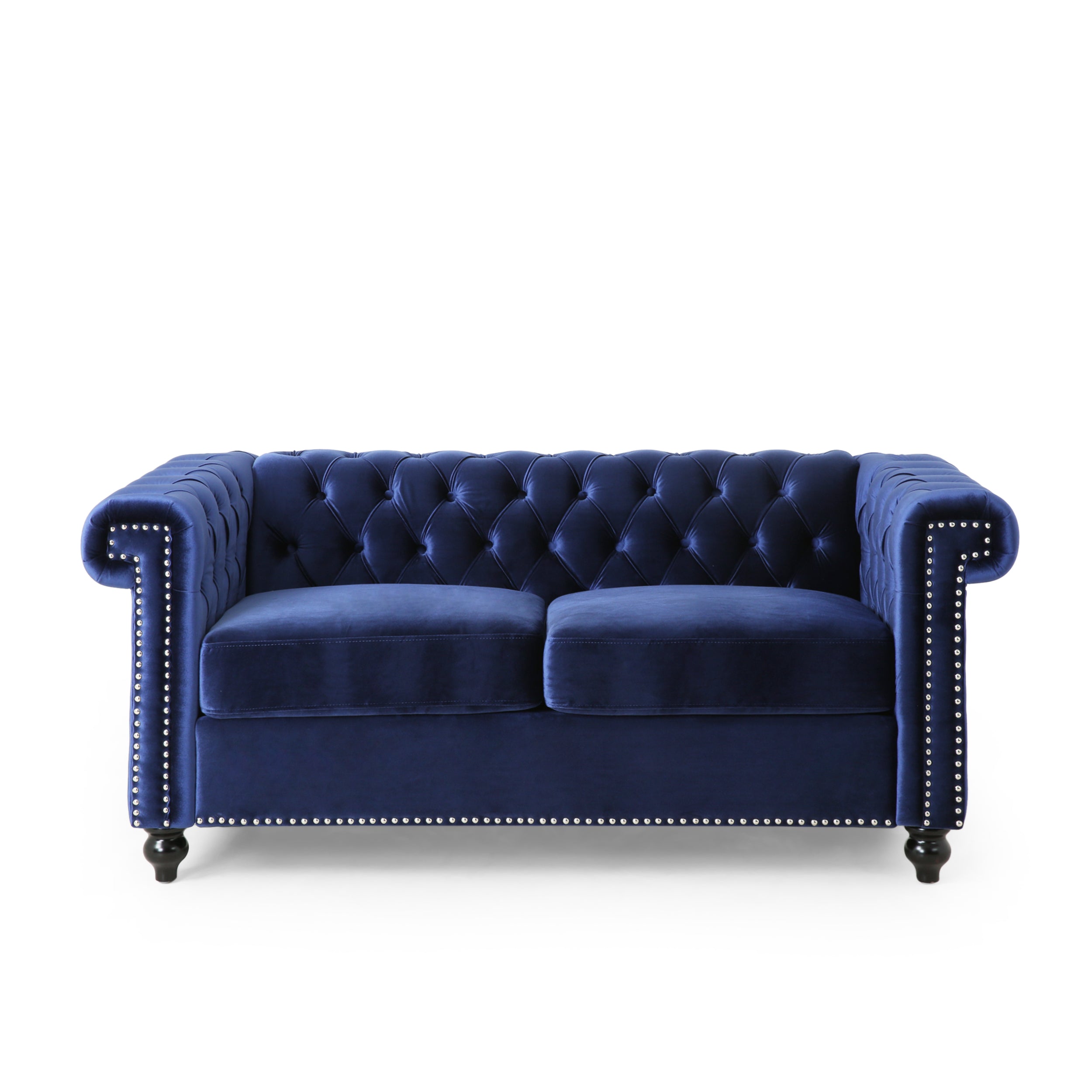 Timber Modern Glam Tufted Loveseat with Nailhead Trim