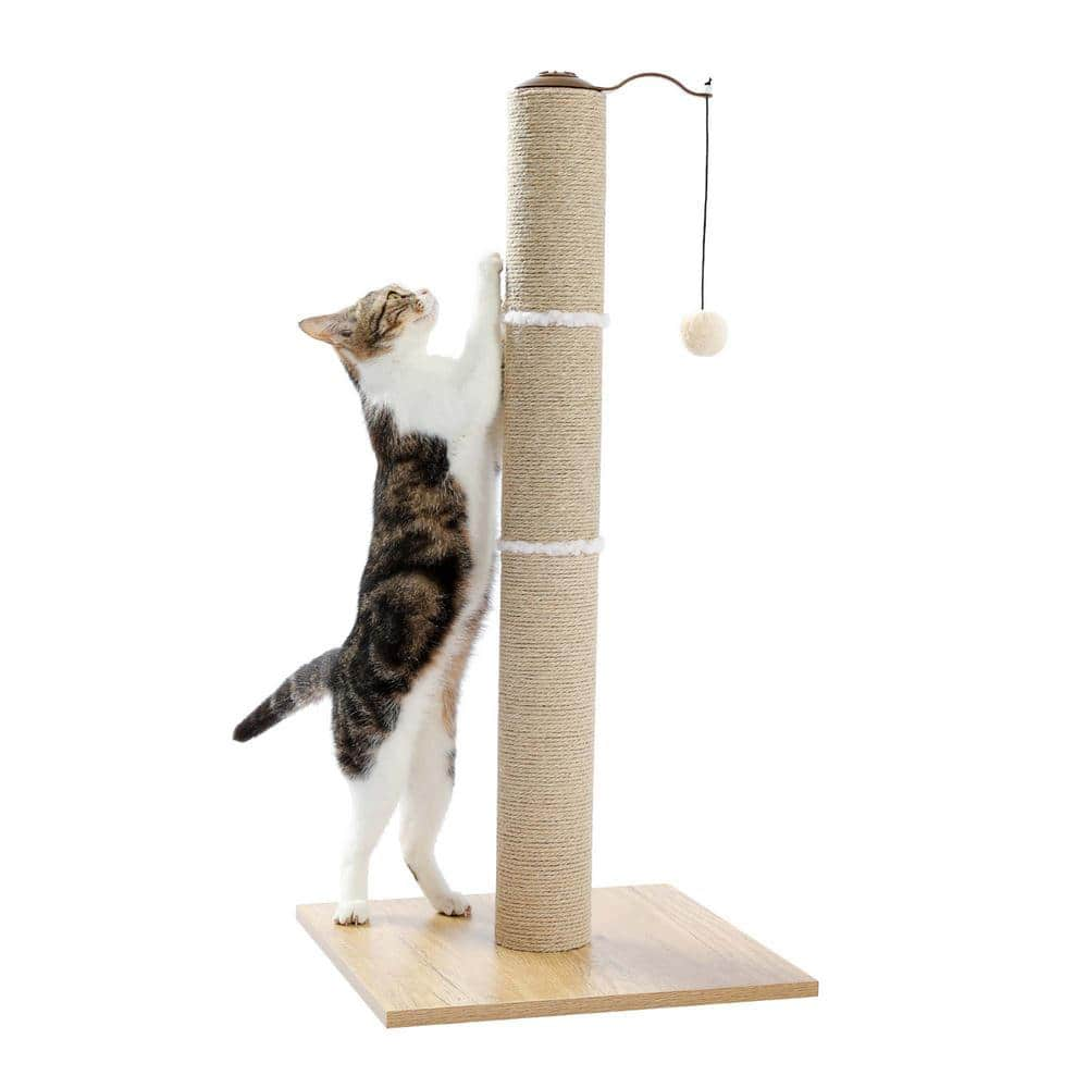 Foobrues 3-in-1 Floor-to-ceiling Cat Tree Wood Stable Furniture PSL-23170659