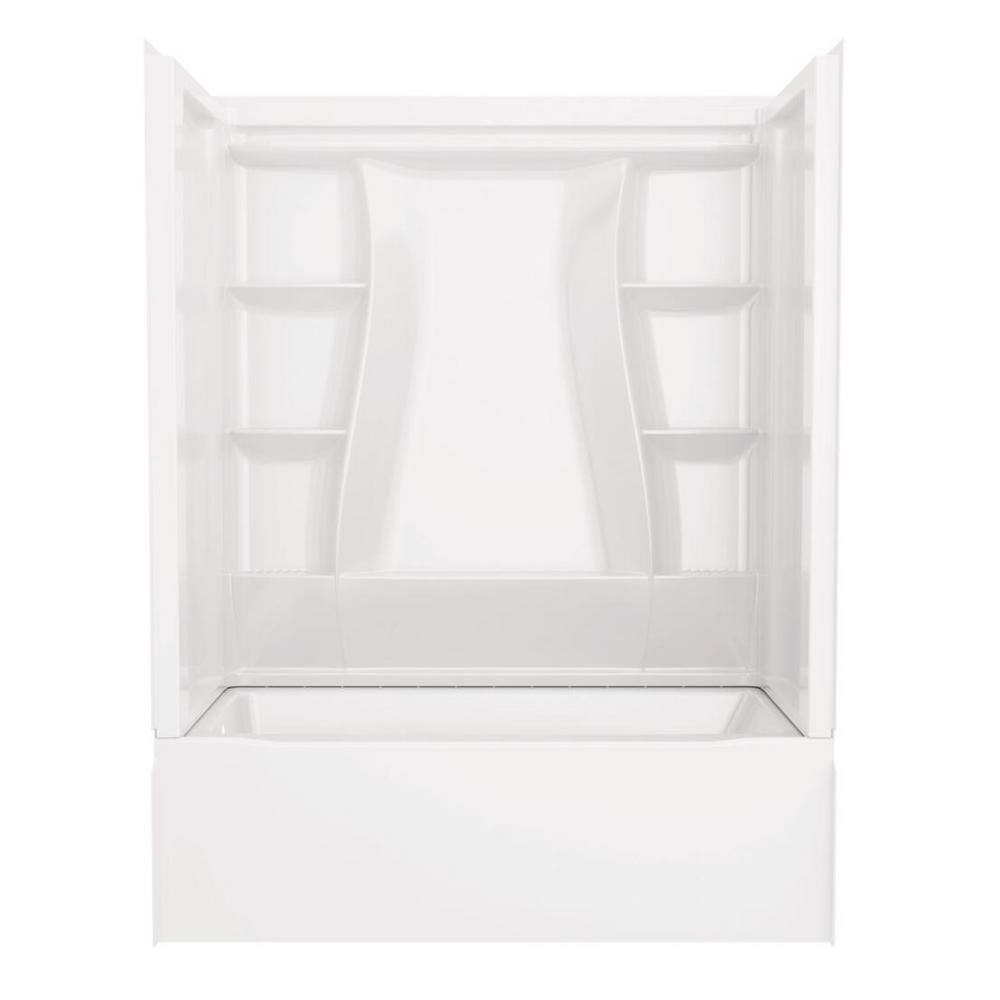 Delta Classic 500 60 in. x 32 in. Alcove Left Drain Bathtub and Wall Surrounds in High Gloss White BVS2-C521-WH