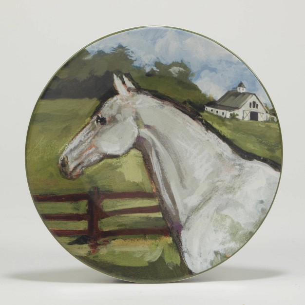 Set Of 4 York Stables Assorted Salad dining Plates Certified International