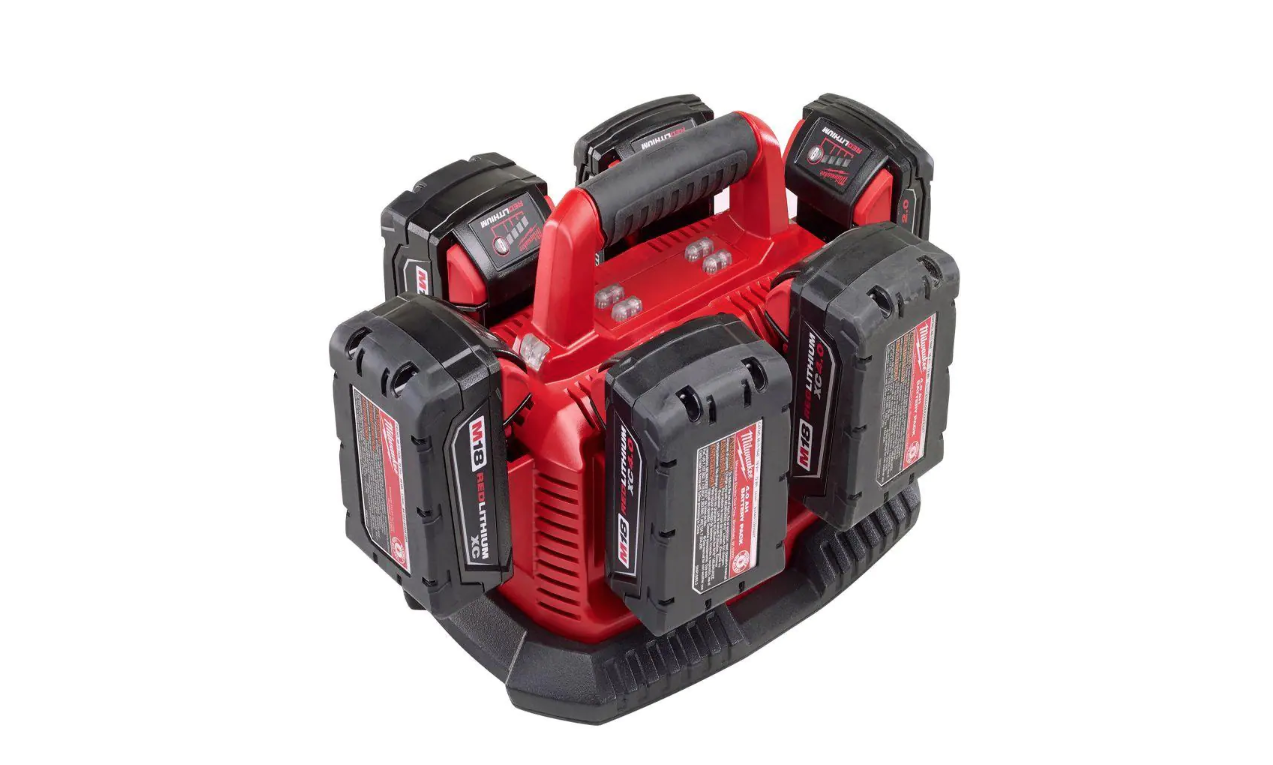 Milwaukee 48-59-1806 M18 18-Volt Lithium-Ion 6-Port Sequential Battery Charger