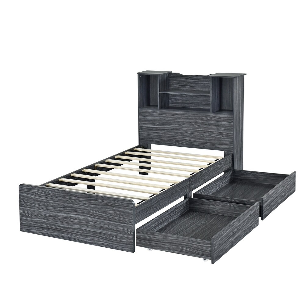 Twin Size Storage Platform Bed Frame