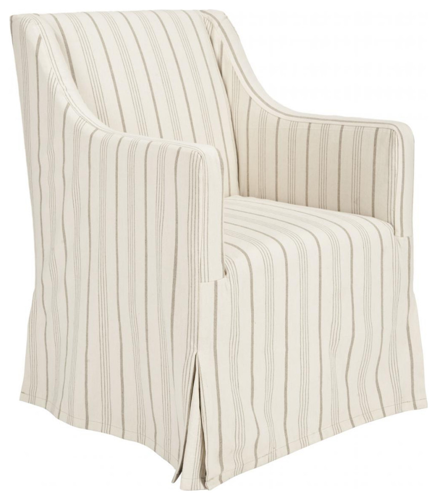 Andrea Slipcover Chair Beige   Transitional   Armchairs And Accent Chairs   by Peachtree Fine Furniture  Houzz