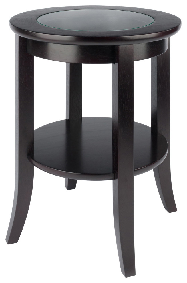 Genoa End Table  Glass Inset  one shelf   Transitional   Side Tables And End Tables   by Arcadian Home  ampLighting  Houzz