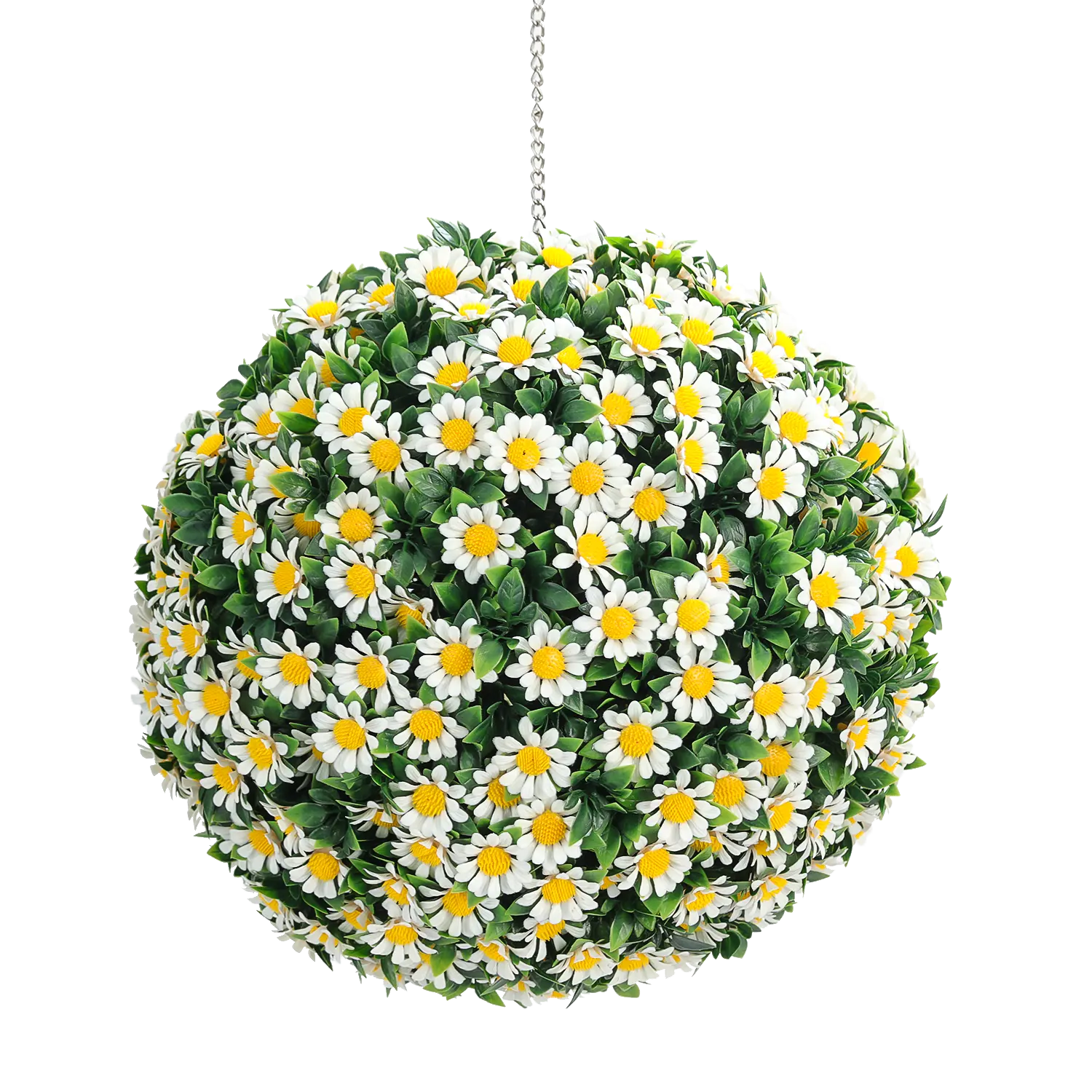 JHQ8B Garden Supplies Home Decorative Artificial Green Leaf Plant Topiary Grass White Flower Ball for Wedding Party Decor