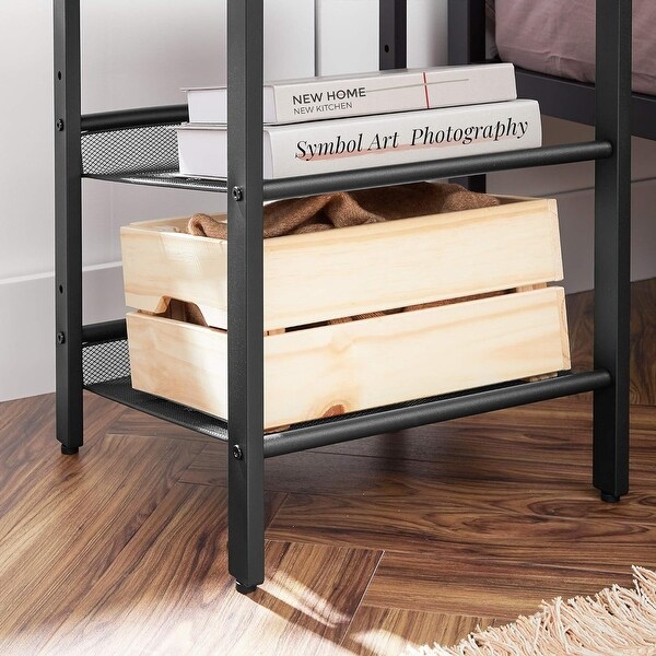 Side Tables End Tables with Adjustable Mesh Shelves Set of 2