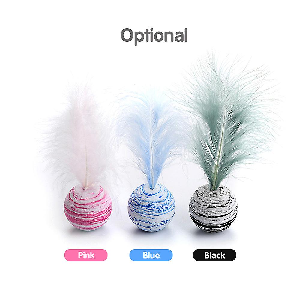 Cat Ball Toy With Feather Interactive Cat Toys Throwing Colorful Eva Balls For Kittens Chasing Hunting Exercising Cats Ball Toys White Duck