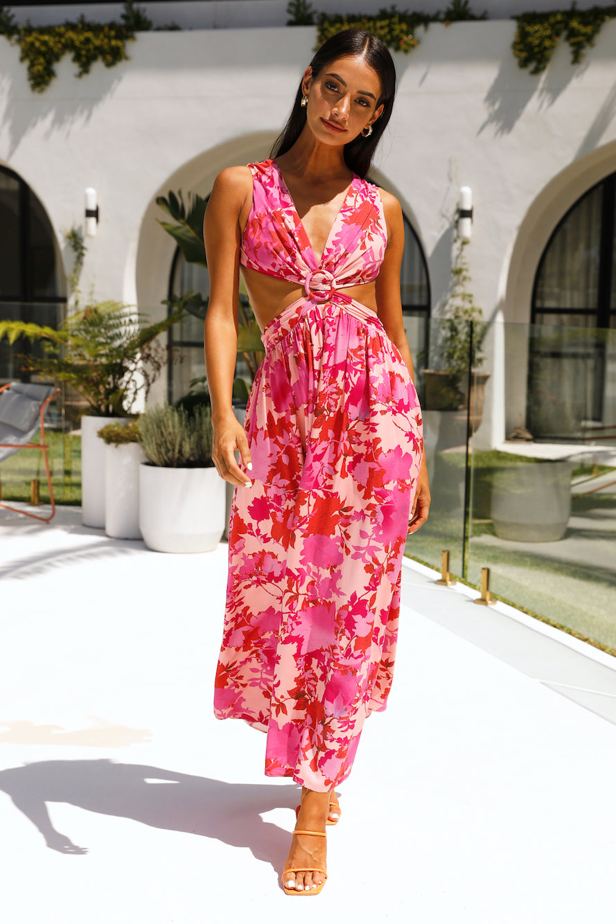 Pretty Sierra Midi Dress Pink