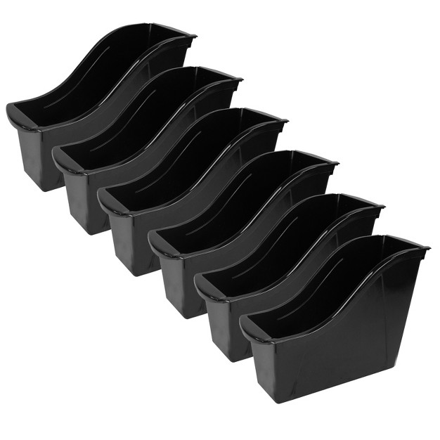 Storex Small Book Bin Black Pack Of 6