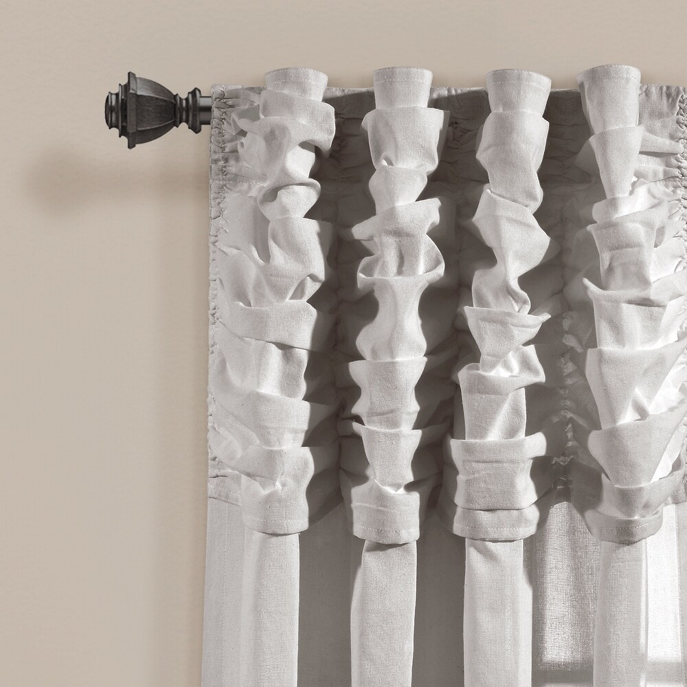 Lush Decor Ruched Waterfall Linen Window Curtain Single Panel   84\