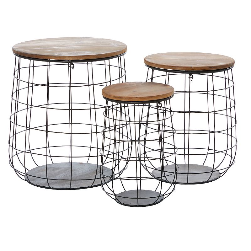 Stella and Eve Storage Basket End Table 3-piece Set