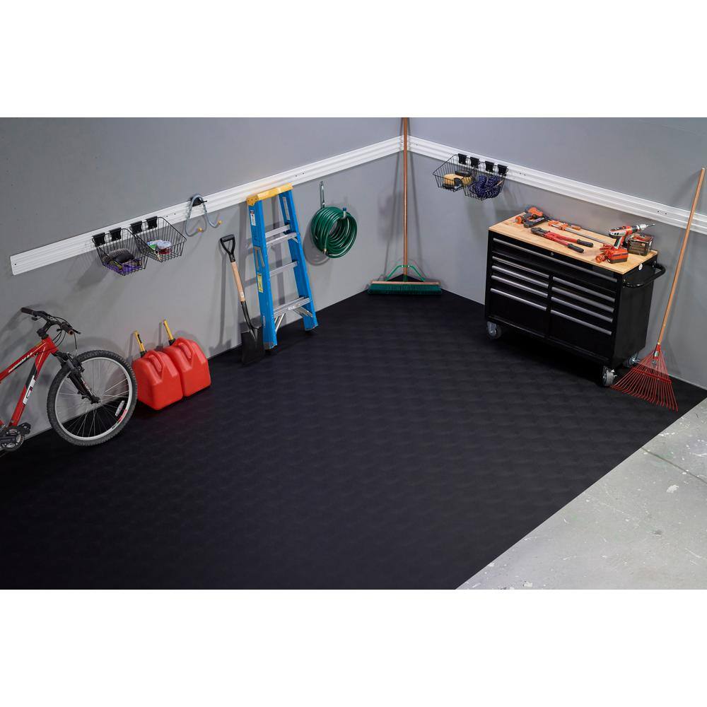 G-Floor Levant 8.5 ft. x 22 ft. Midnight Black Vinyl Universal Flooring GF55LV8622MB