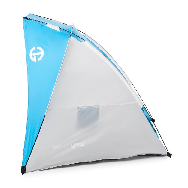 Tahoe Gear Cruz Bay Summer Sun Shelter And Beach Shade Tent Canopy Blue amp White