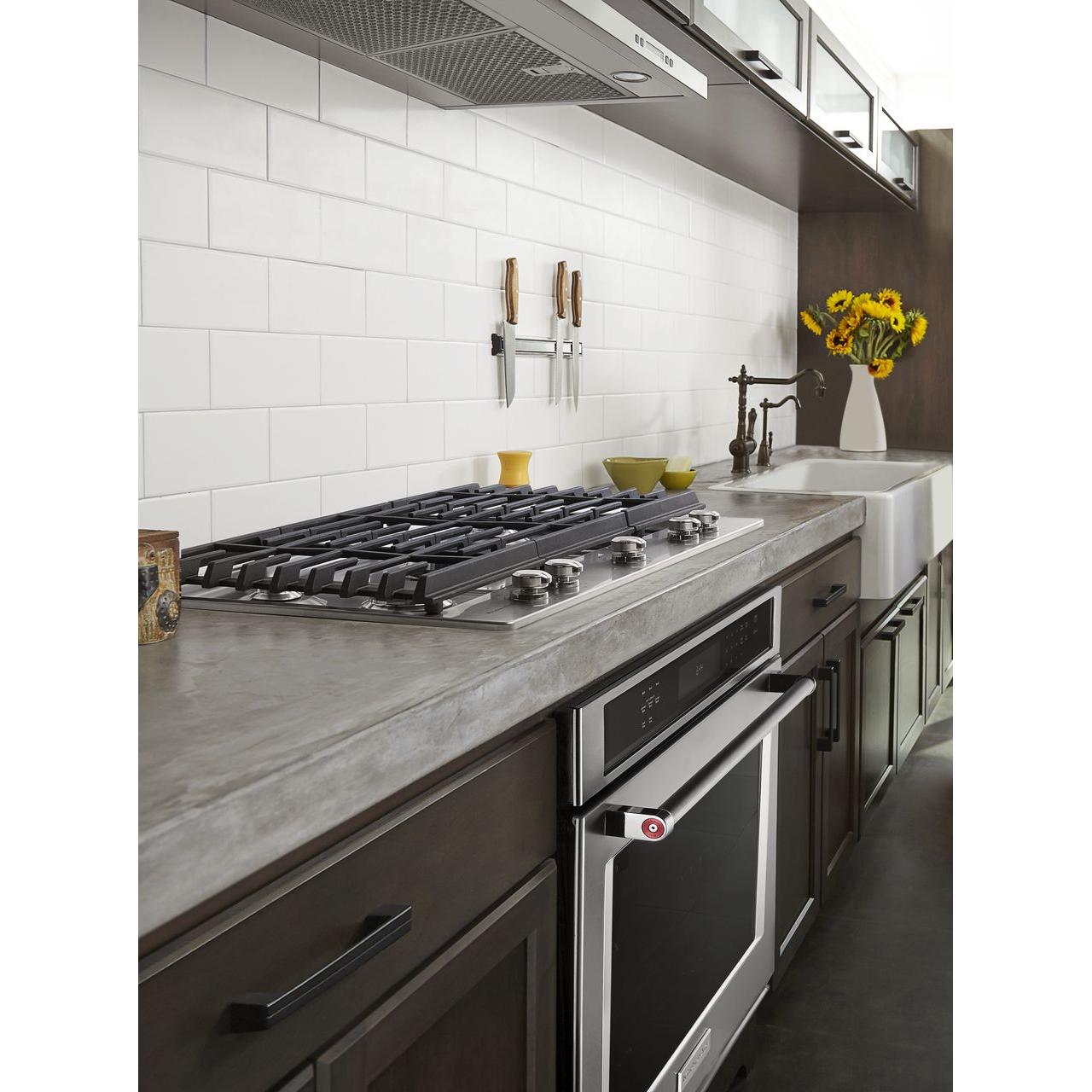 KitchenAid 30-inch Built-in Gas Cooktop with Griddle KCGS950ESS