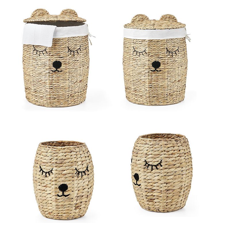 Saddle River Water Hyacinth Round Bear 4-pc. Hamper Set