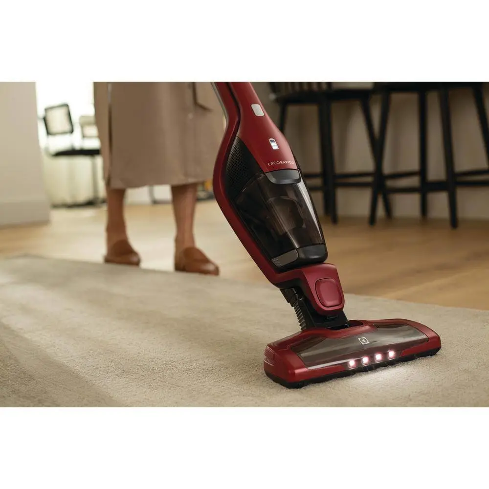 Electrolux EHVS3510AR Ergorapido Pet Bagless， Cordless， with Detachable Handset in Red Stick Vacuum