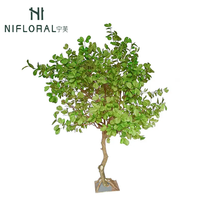 Nifloral Customized 250cm Interior House Garden Artificial Green Tree with Natural Trunks