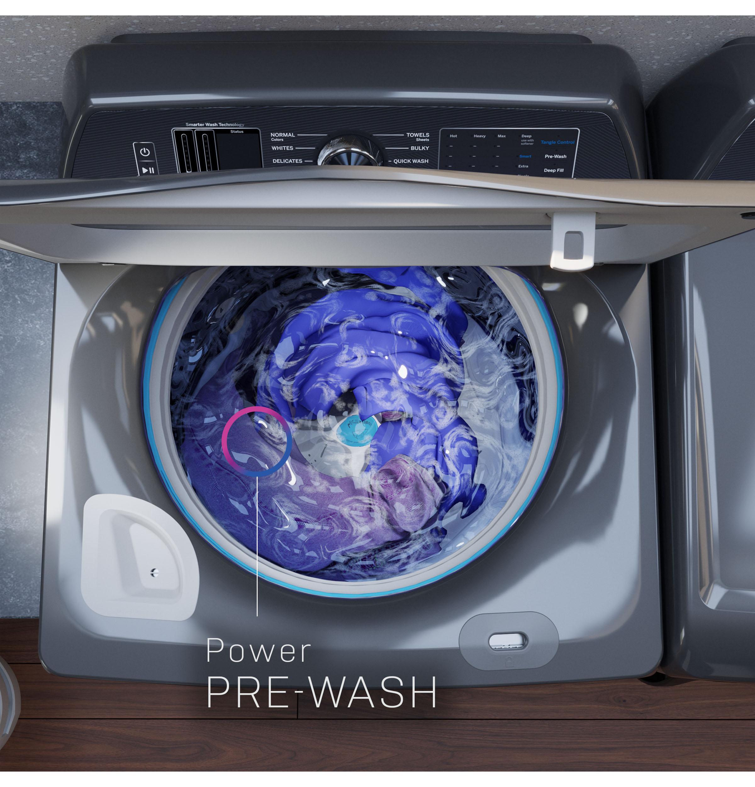 Ge Appliances PTW800BPWRS Ge Profile™ Energy Star® 5.4 Cu. Ft. Capacity Washer With Smarter Wash Technology And Adaptive Smartdispense