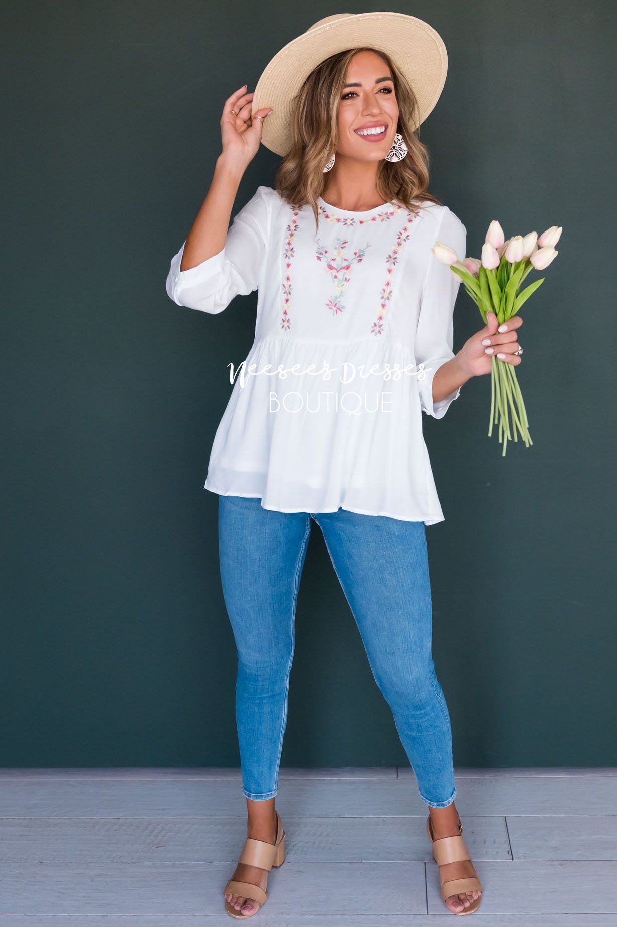 Spring Is In The Air Embroidered Blouse