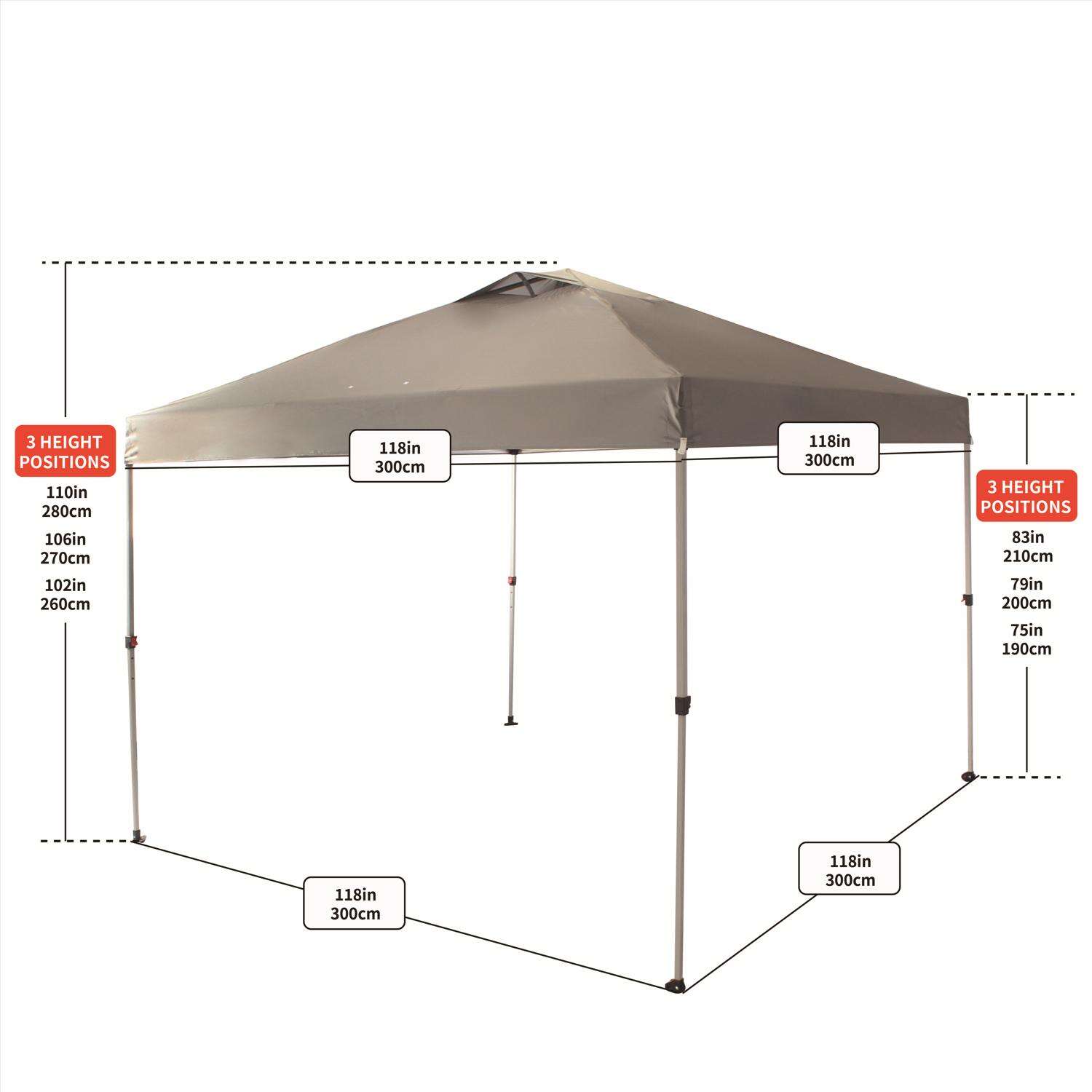 Crown Shade One Touch Polyester Canopy 9.1 ft. H X 10 ft. W X 10 ft. L