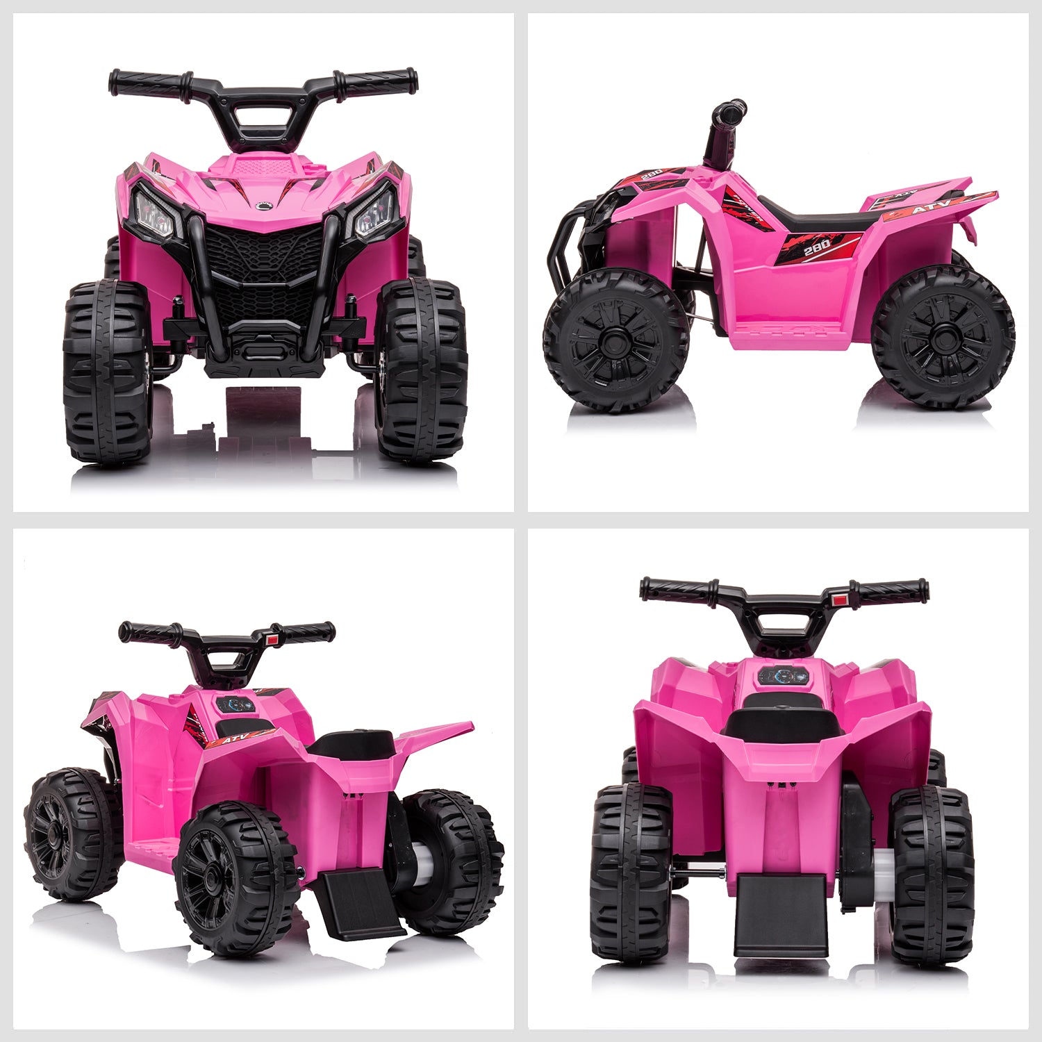 uhomepro 6V Kids Electric ATV 4 Wheels Ride On Cars Toy for Girls Boys, Pink