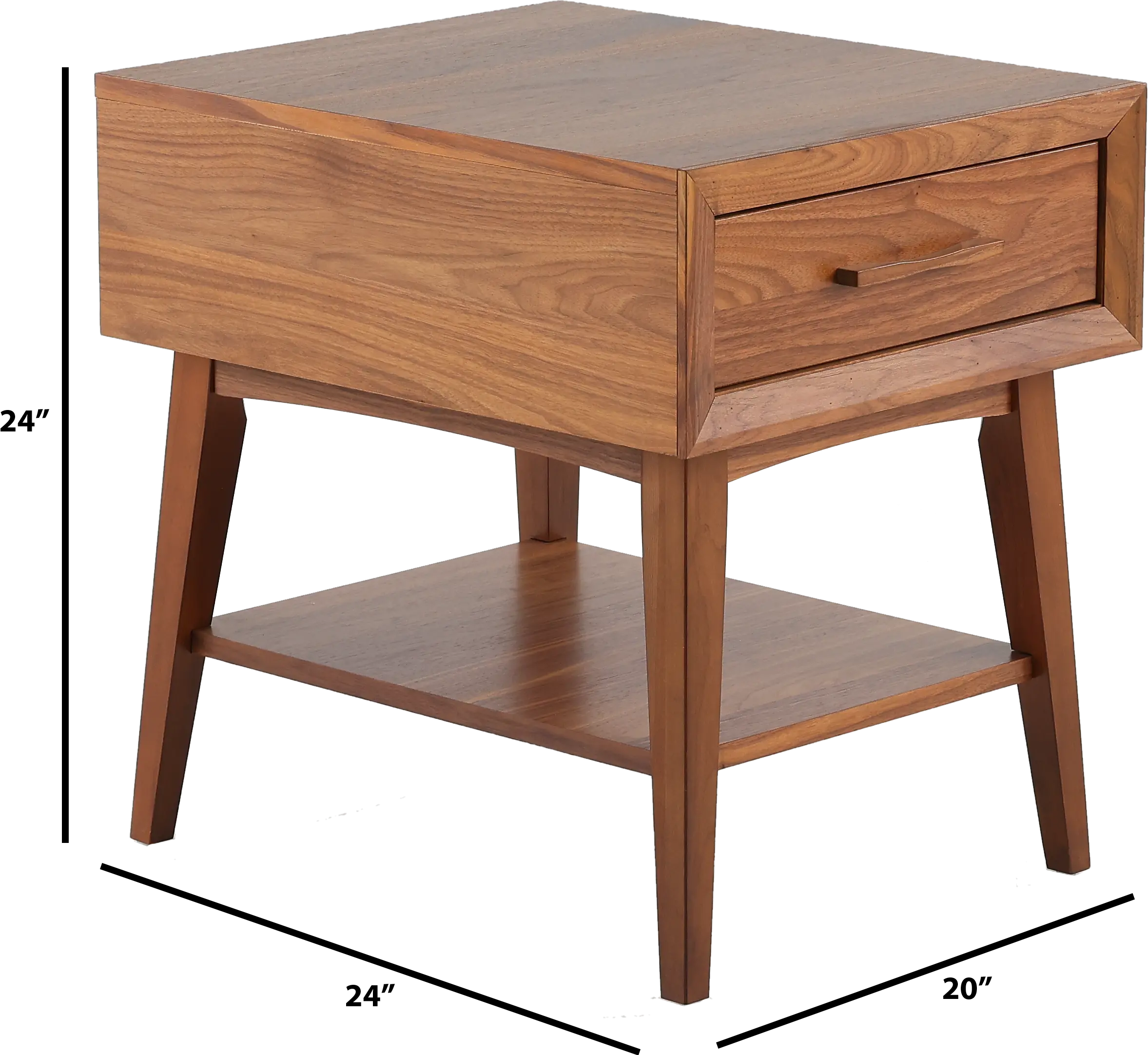 Venice Light Walnut End Table - Large