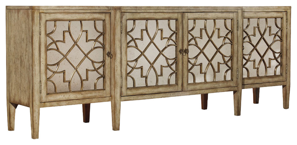 Haven Four Door Mirrored Chest   Transitional   Accent Chests And Cabinets   by Unlimited Furniture Group  Houzz