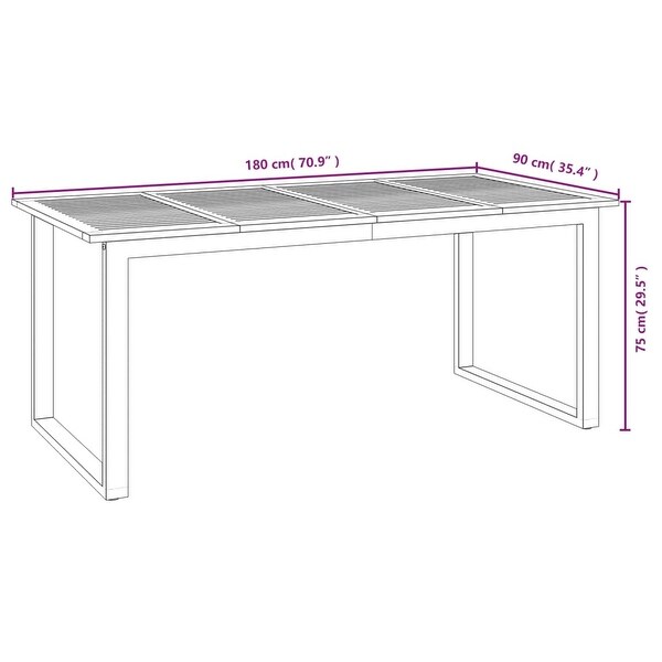 vidaXL Patio Table with Ushaped Legs 70.9