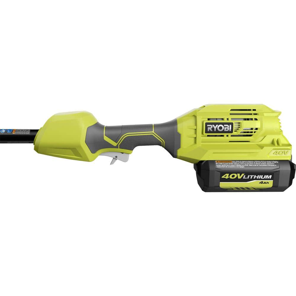 RYOBI 40V Expand-It Cordless Battery Attachment Capable Trimmer Power Head with 4.0 Ah Battery and Charger RY40226