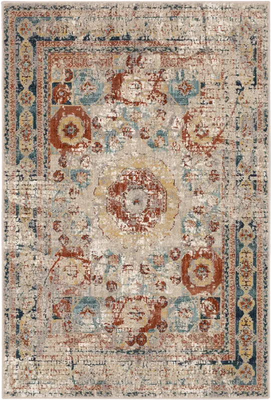 Soiree 8 x 11 Cristales Oyster Area Rug