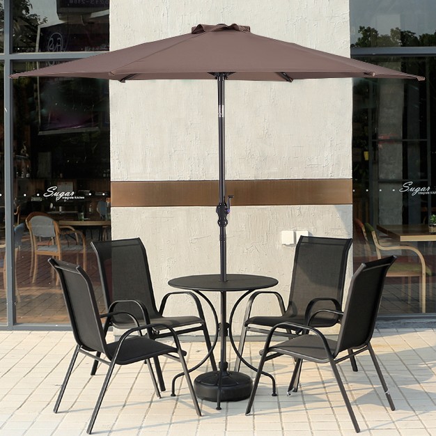 Tangkula Patio 9 x27 Outdoor Steel Market Backyard Garden Patio Table Umbrella