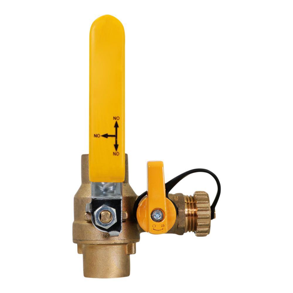 The Plumber's Choice 1-14 in. SWT High Flow Drain Ball Valve 3 Way Adjustable Flow Path Brass D928336