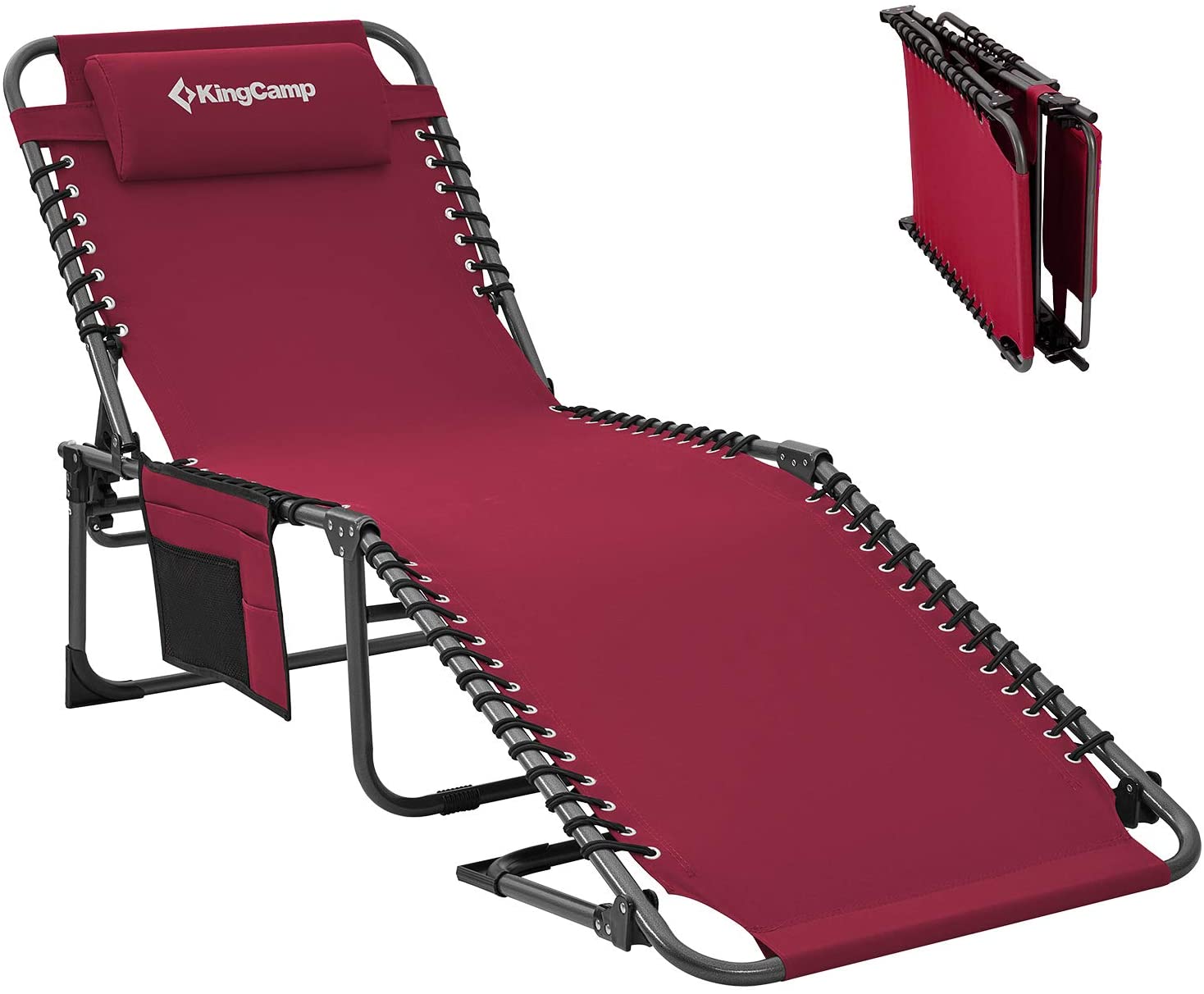 4-Fold Outdoor Folding Chaise Lounge Chair for Beach