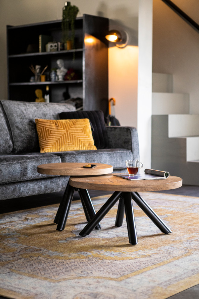 Round Wooden Coffee Table S  Eleonora Otto   Industrial   Coffee Tables   by Luxury Furnitures  Houzz