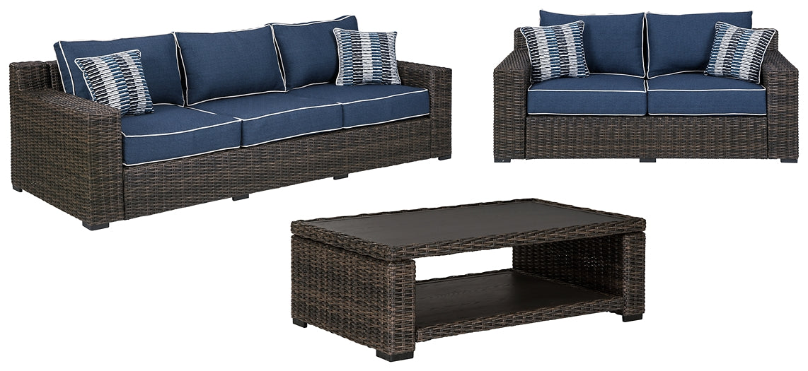 Grasson Lane Outdoor Sofa and Loveseat with Coffee Table