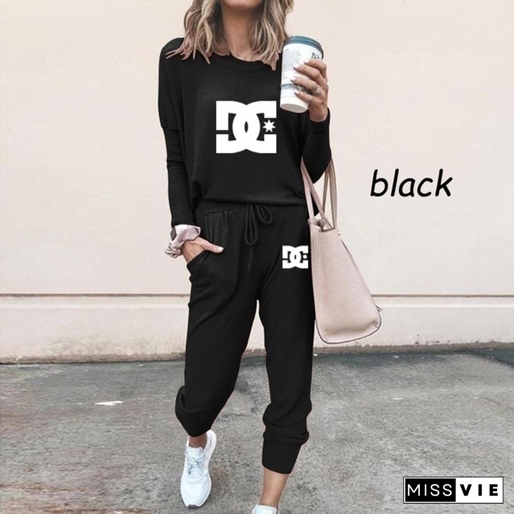 Casual Two-Piece Suits Fashion Outfits Long Sleeve Sweatshirts Pullovers Pants Sportswear for Women