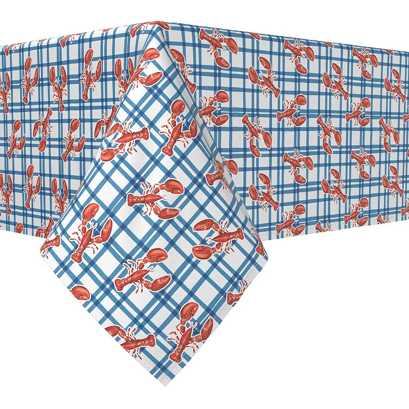 Rectangular Tablecloth， 100% Cotton， 52x104， Lobster Picnic Check