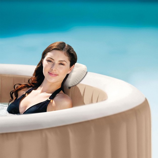 Intex Easy To Install Adjustable And Inflatable Spa Cushioned Headrest With Head And Neck Support For Pool Lawn And Spa White