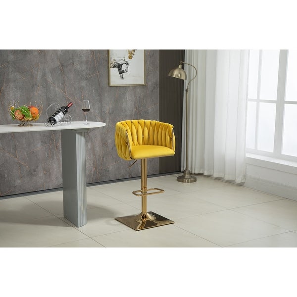 Upholstered Bar Stools with Back and Footrest， Counter Height Dining Chairs