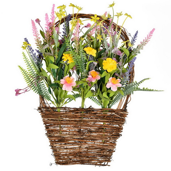 Vickerman 16x10 Pink/Yellow Wild Flowers Basket