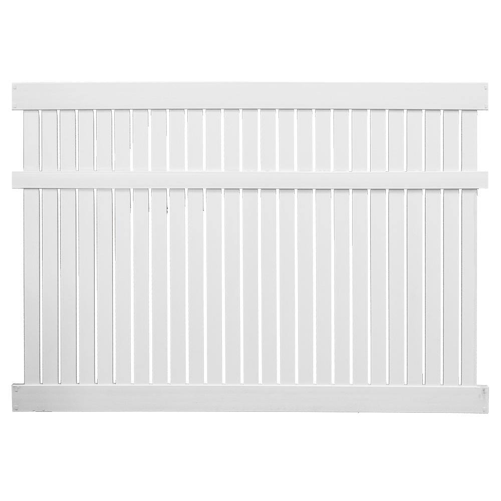 Weatherables Huntington 6 ft. H x 8 ft. W White Vinyl Semi-Privacy Fence Panel Kit PWSP-SEMI-6X8