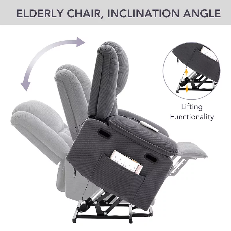 Merax Massage Recliner，Power Lift Chair for Elderly with Adjustable Massage and Heating Function