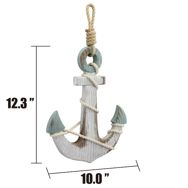 X 10 quot Wooden Anchor Wall Decor White light Blue Stonebriar Collection